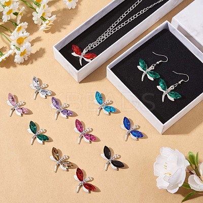 40Pcs 10 Colors Alloy Rhinestones Charms JX147A-1