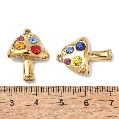 304 Stainless Steel Rhinestone Pendants STAS-L308-01G-1