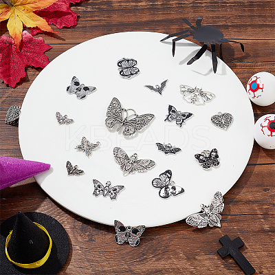 45pcs 15 styles Halloween Alloy Enamel & Tibetan Style Pendants ENAM-AR0001-56-1