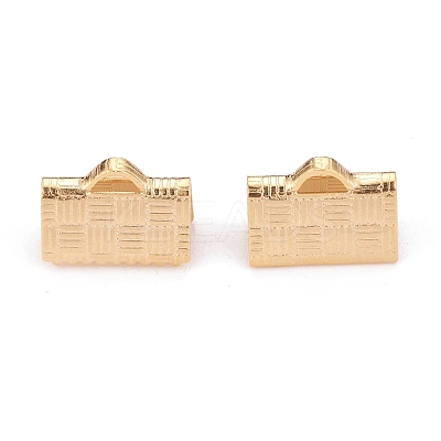 304 Stainless Steel Ribbon Crimp Ends STAS-P249-27B-G-1