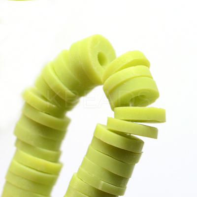 Flat Round Handmade Polymer Clay Bead Spacers X-CLAY-R067-4.0mm-10-1