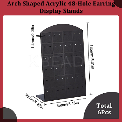 Arch Shaped Acrylic 48-Hole Earring Display Stands EDIS-WH0016-058A-1
