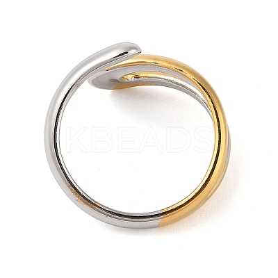 304 Stainless Steel Open Cuff Rings for Women RJEW-Z058-03G-1
