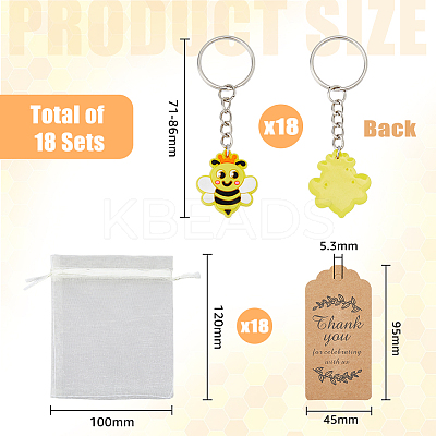 Bees Theme Keychain Favors Set DIY-FH0005-33-1