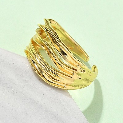 Brass Adjustable Cuff Rings RJEW-V009-05G-1