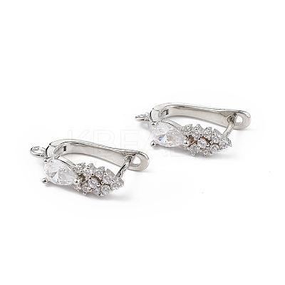 Brass Teardrop Hoop Earring Findings LS-ZIRC-L097-055P-1