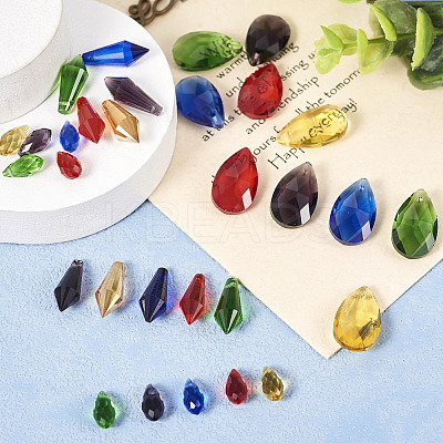 30Pcs 15 Styles Transparent Glass Pendants GLAA-TA0001-34-1