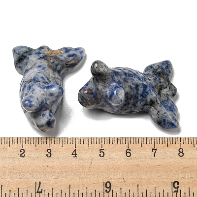 Natural Blue Spot Jasper Carved Healing Goldfish Figurines DJEW-D012-08J-1