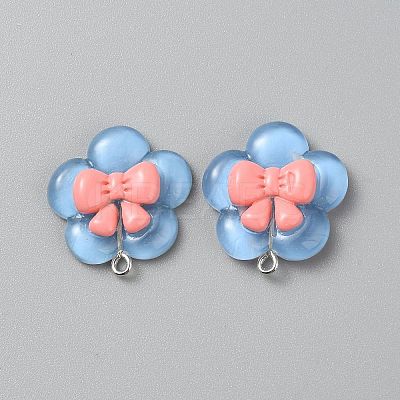 Transparent Resin Pendants for Hairpin Accessories RESI-WH0081-02A-1