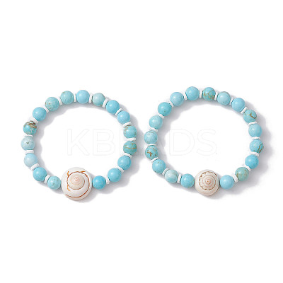 Summer Beach Natural Shiva Eye Shell Bead Bracelets BJEW-JB10313-03-1