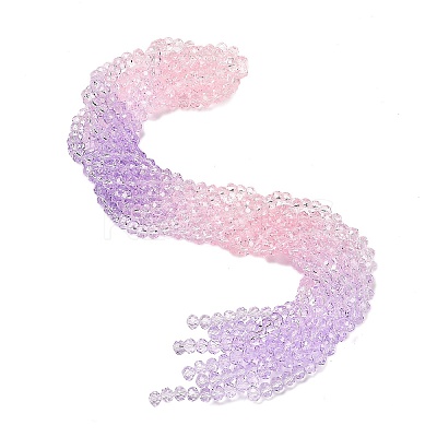 Transparent Painted Glass Beads Strands X-DGLA-A034-T6mm-A05-1