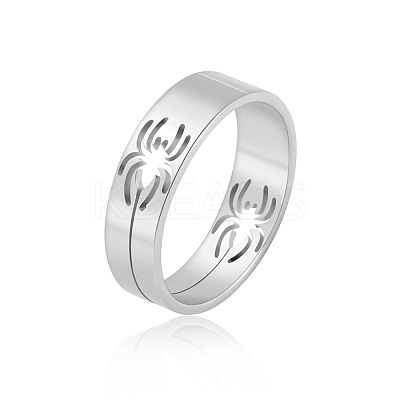 Hollow Out Spider 201 Stainless Steel Finger Rings FS-WG97E57-04-1