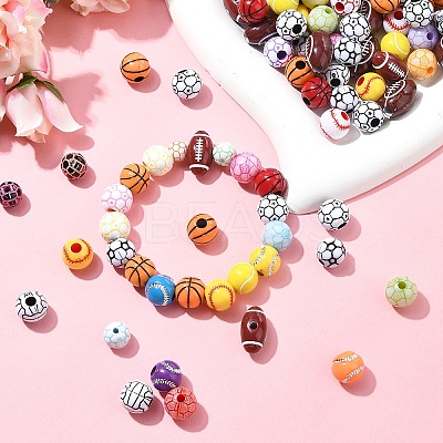 Sport Theme DIY Acrylic Beaded Bracelets Making Kits DIY-YW0010-96-1