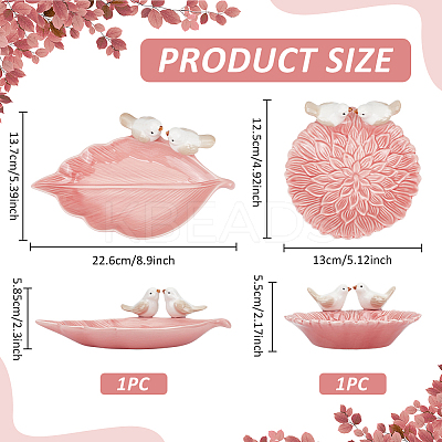 2Pcs 2 Style Ceramic Jewelry Plates AJEW-PH0006-43B-1