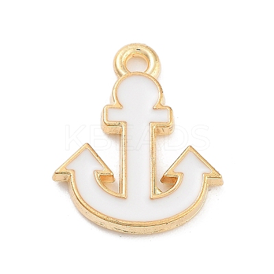 Light Gold Plated Alloy Enamel Charms ENAM-M219-07KCG-04-1