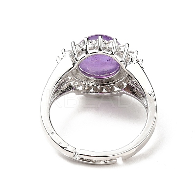 Natural Amethyst Adjustable Rings RJEW-P043-02P-21-1