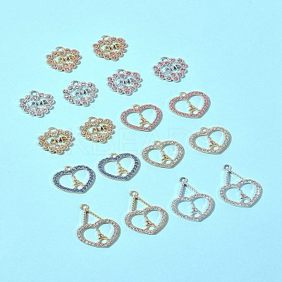 18Pcs 9 Styles Rack Plating Alloy Pendants FIND-FS0003-10-1