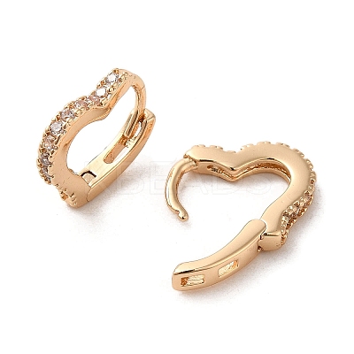 Brass Micro Pave Cubic Zirconia Hoop Earrings EJEW-C073-42KCG-1