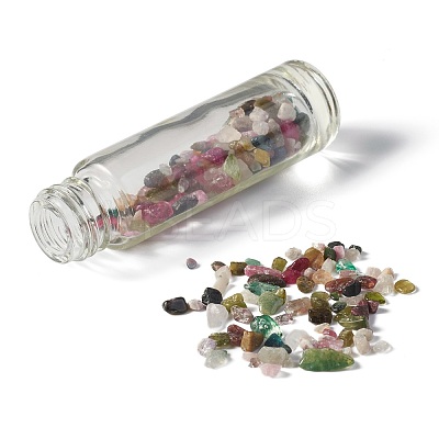 Natural Multicolor Tourmaline Chip Bead Roller Ball Bottles AJEW-H101-01I-1