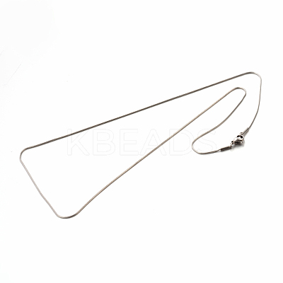 Non-Tarnish 201 Stainless Steel Round Snake Chain Necklaces for Women Men LS-STAS-N103-07P-1
