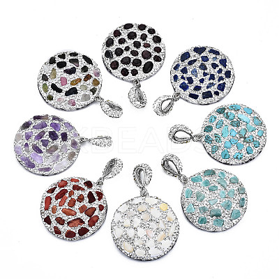 Polymer Clay Rhinestone Pendants RB-S056-14A-P-1