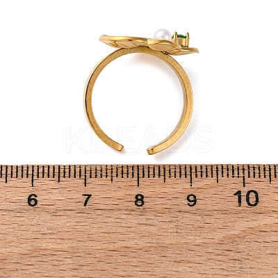 304 Stainless Steel Adjustable Cuff Rings for Women LS-RJEW-B126-05G-01-1