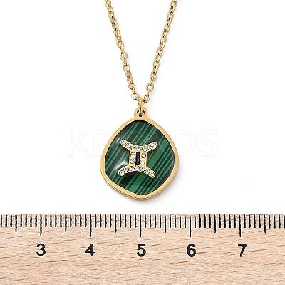 304 Stainless Steel Micro Pave Cubic Zirconia constellation Pendant Necklaces NJEW-R021-01G-03-1