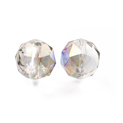 Electroplate Transparent Round Glass Beads GL-CBA6A73-FP03-1