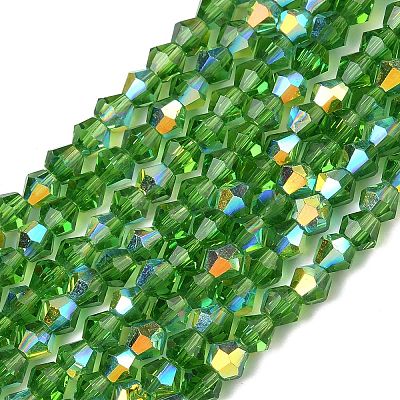Electroplate Transparent Glass Beads Strands EGLA-K015-18Q-1