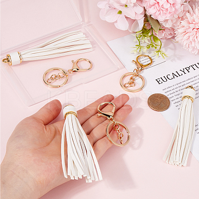 DIY PU Leather Tassels Keychain Kits DIY-SC0026-20C-1