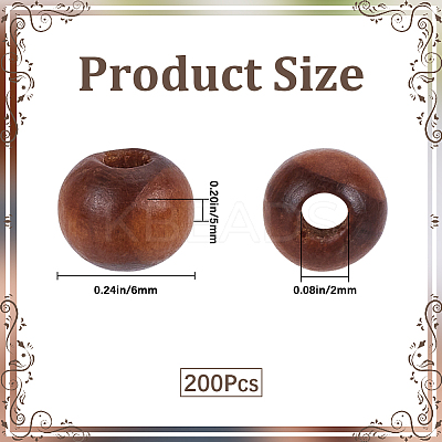 200Pcs Round Natural Wood Beads WOOD-GF0002-30A-1
