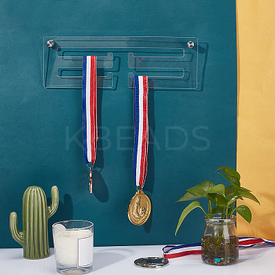 Acrylic Medal Hanger Holder Display Wall Rack HJEW-WH0047-01-1