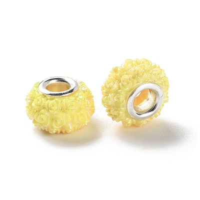 AB Color Resin Rose Flower European Beads RESI-M001-05F-1