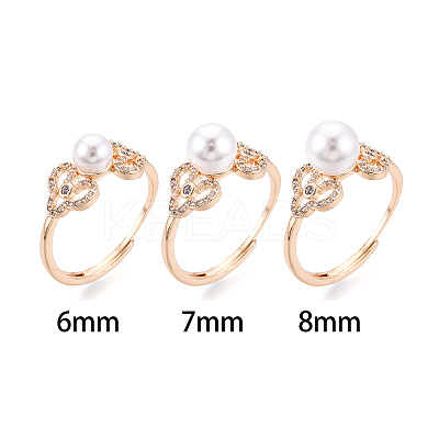 Heart Brass Micro Pave Clear Cubic Zirconia Adjustable Ring Settings KK-T076-49G-1