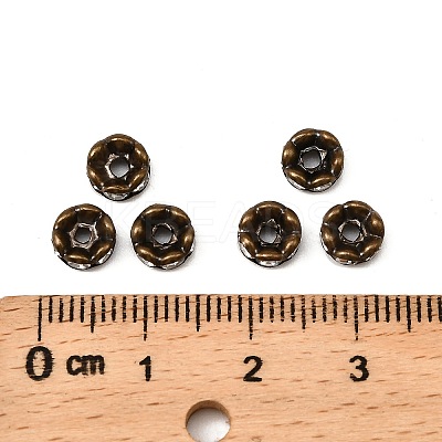 Brass Rhinestone Spacer Beads X-RB-A014-L6mm-01AB-NF-1