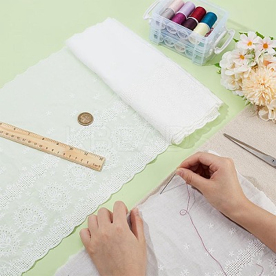 3 Yards Cotton Embroidered Flower Lace Trim OCOR-BC0007-44-1