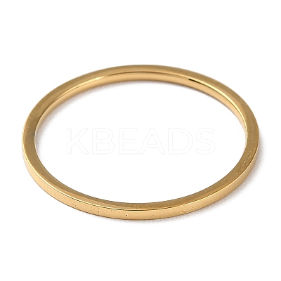 Ion Plating(IP) 304 Stainless Steel Simple Plain Band Finger Ring for Women Men RJEW-F152-05G-1