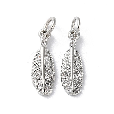 Rack Plating Brass Cubic Zirconia Pendants KK-M272-08P-1
