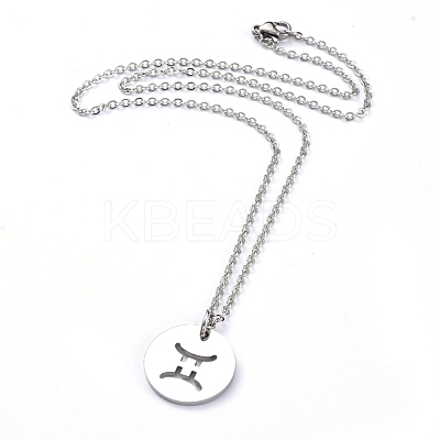 Non-Tarnish 304 Stainless Steel Pendant Necklaces NJEW-E147-08P-1