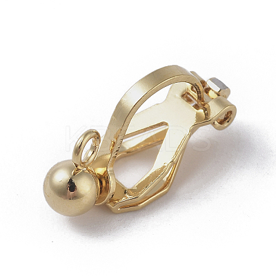 Brass Clip-on Earring Findings. with Loop LS-KK-WH0033-64G-1