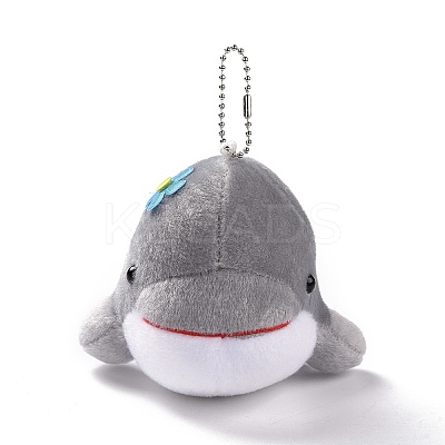 PP Cotton Mini Animal Plush Toys Dolphin Pendant Decoration HJEW-C002-01B-1