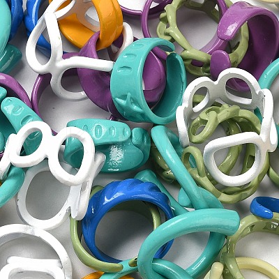 Spray Painted Alloy Cuff Rings RJEW-MSMC002-12-1