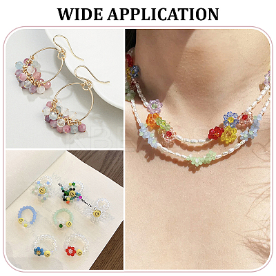 7 Strands 7 Colors Ombre Effect Dyed Glass Beads Strands GLAA-ME0001-08-1