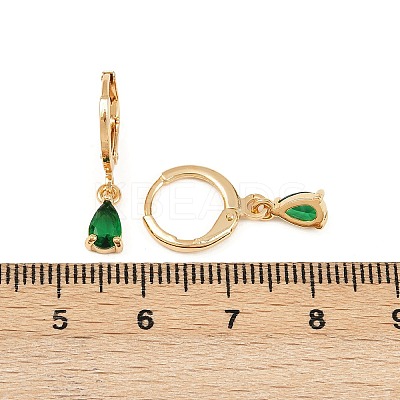 Brass Micro Pave Cubic Zirconia Teardrop Hoop Earrings EJEW-K309-18G-02-1