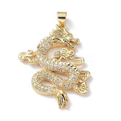 Rack Plating Brass Micro Pave Cubic Zirconia Pendants KK-Q797-11G-1