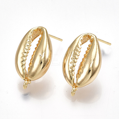 Brass Stud Earring Findings LS-X-KK-S350-056G-1