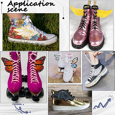 2 Pairs 2 Styles Halloween Imitation Leather Shoe Buckle for DIY Shoe Accessory AJEW-GF0011-82C-1