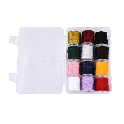 12 Rolls 12 Colors Nylon Braided Cord NWIR-T002-02M-1