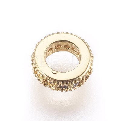 Brass Micro Pave Cubic Zirconia Beads ZIRC-E152-57G-RS-1