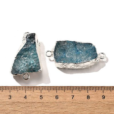 Raw Rough Natural Dyed Quartz Crystal Links Connector Charms G-K189-04S-05-1